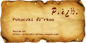 Potoczki Árkos névjegykártya